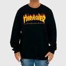 Moletom Thrasher Careca Flame Logo Preto