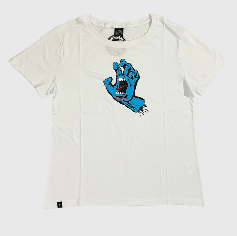 Camiseta Santa Cruz Feminina Screaming Hand Dront SS Branco