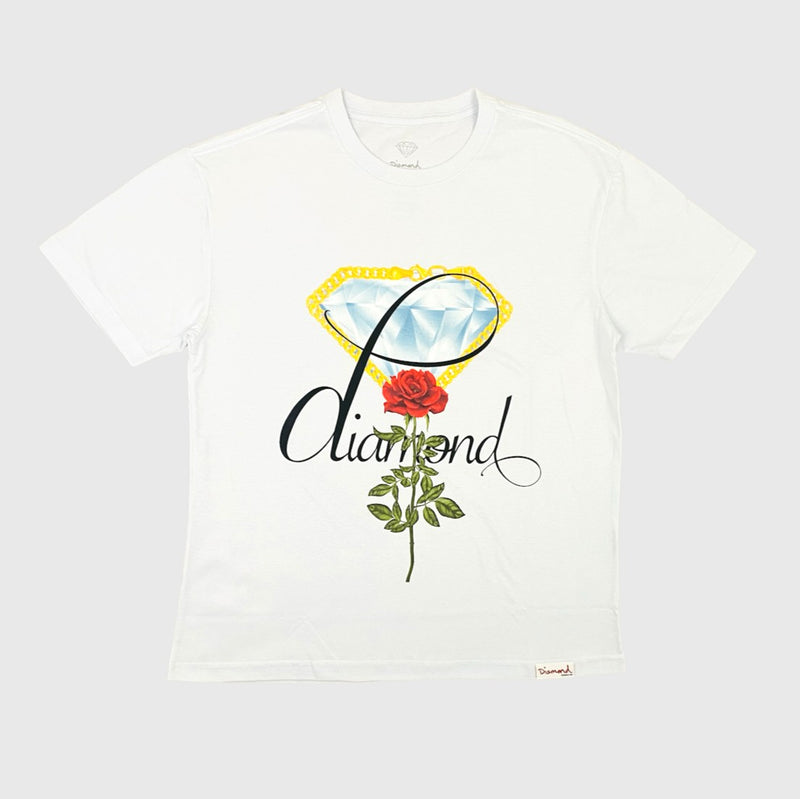 Camiseta Diamond Rose Chain Branco