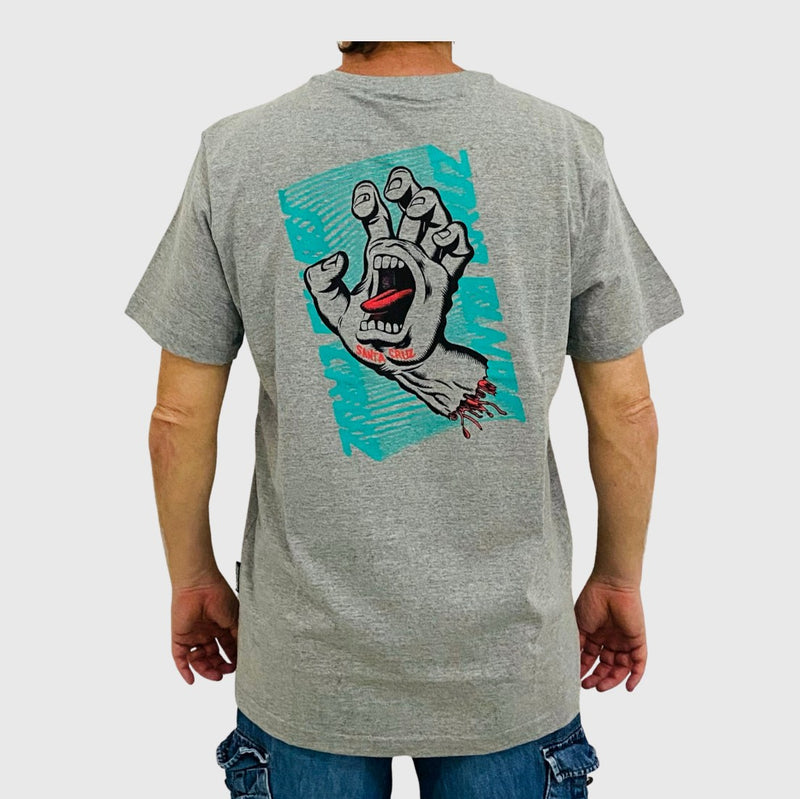 Camiseta Santa Cruz Split Strip Hand Cinza