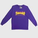 Camiseta Thrasher Manga Longa Flame Logo Roxo
