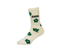 Meia Altai Off White Verde Flores