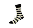 Meia Altai Listrada Creme Cinza e Preto