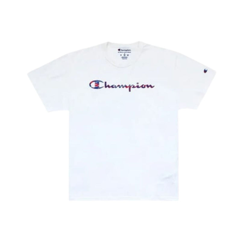 Camiseta Champion Ath Abstract Script Ink Branco