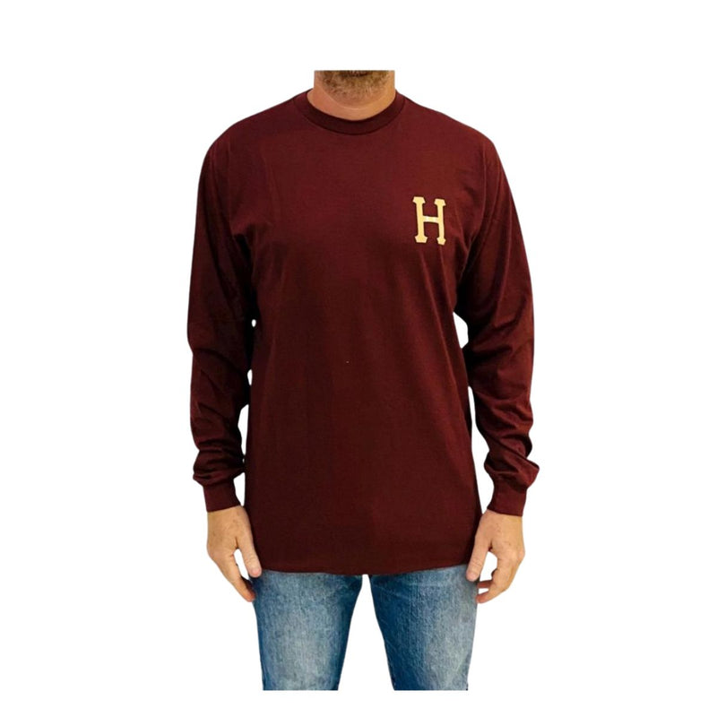 Camiseta Huf Manga Longa Monogram Classic H Vermelho