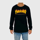 Camiseta Thrasher Manga Longa Flame Logo Preto