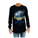 Camiseta Diamond Manga Longa Louvre Pyramid Preto